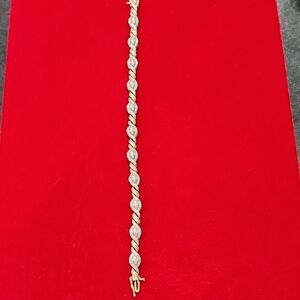 BRKRN Vintage Signed Two Tone Bracelet